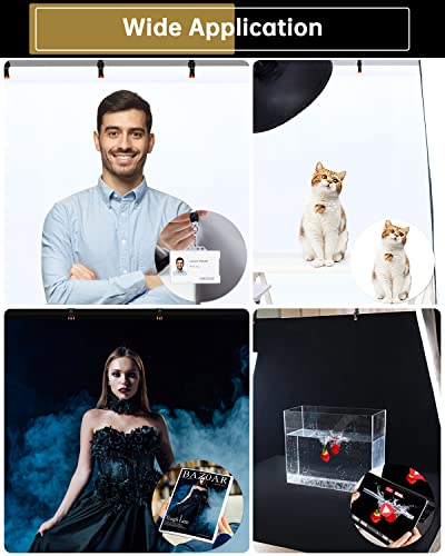 UTEBIT 5x6.5ft Photo Backdrop, Collapsible Backdrop White Black 2-in-1 Revisible Background Screen with 4 Spring Clamps for Photography Photoshoot Portraits Party Video Studio (Backdrop Only) - size: 5 * 6.5FT