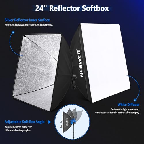 NEEWER Photography Lighting kit with Backdrops, 8.5x10ft Backdrop Stands, UL Certified 5700K 800W Equivalent 24W LED Umbrella Softbox Continuous Lighting, Photo Studio Equipment for Photo Video Shoot - style: NK100