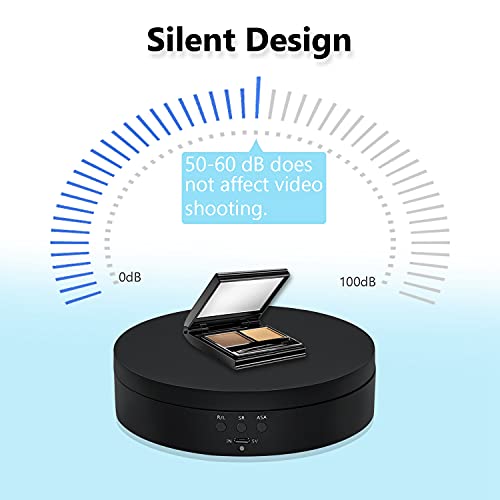 Mcbazel 360 Degree Rotating Display Stand, 5.4 Inch Motorized Spinning Platform, Electric Lazy Susan, Turntable Table Base for Photography, Jewelry, Watch, Cup - Max Load 3kg, Black - color: Black+5.4inch