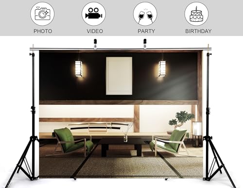 8x5ft Japanese Style Living Room Backdrop Samurai Sword Display Tatami Mat Photography Background for Samurai Themed Party and Home Decor Tapestry Photo Booth Props - size: 8x5ft