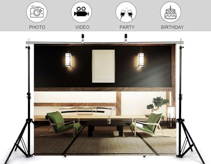 5x3ft Japanese Style Living Room Backdrop Samurai Sword Display Tatami Mat Photography Background for Samurai Themed Party and Home Decor Tapestry Photo Booth Props - size: 5x3ft
