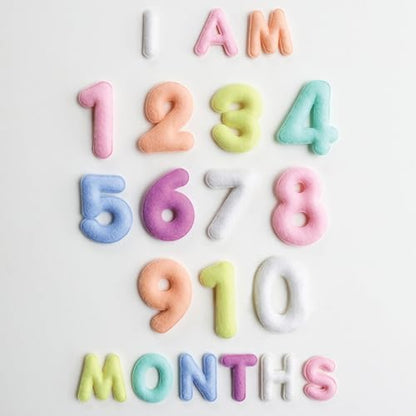 Lucy Darling Felt Baby Monthly Milestone Numbers – Signs & Photo Props – Soft Letters & Numbers for Baby Announcement, Newborn Photography – Pastel - color: Pastel