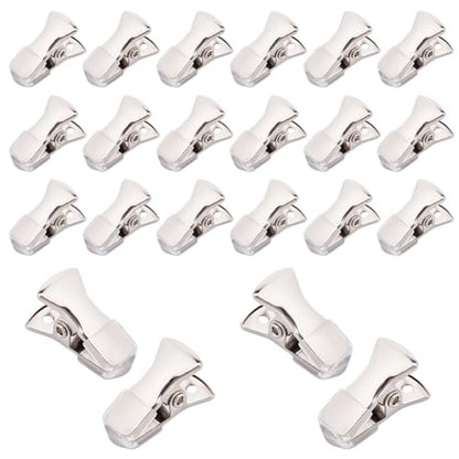 CRASPIRE 35Pcs Platinum Mini Metal Alligator Clips Small Sweater Clamps Spring Clip Non-Slip Flat Mouth with Rubber Cover for Crafts Paper Jewelry ID Badge Holders Lanyards Clothing Glasses Accessory - color: 35pcs Platinum