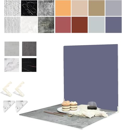 9PCS Product Photography Backdrop Board with Paper 16x16IN Double Sided Tabletop Background Backdrops Props Food Jewlery INS Cosmetics Small Photo Shooting Pink Green Blue - color: browngray red