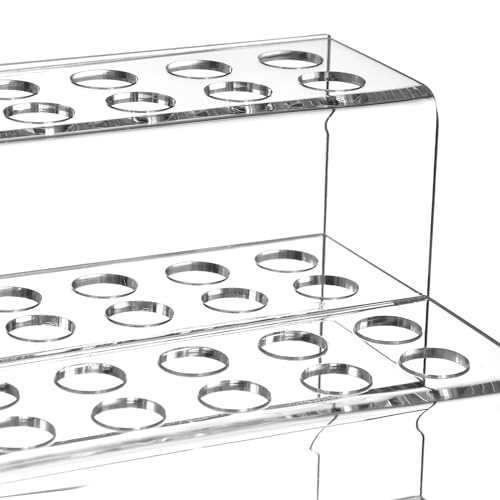 DECHOUS Clear Pen Display Stand, 2 Tier 48-Slots Acrylic Pen Holder Display Stand for Craft Shows, Multipurpose Pencil Pen Stand for Desk, Home, Office, School, Makeup Brushes Display