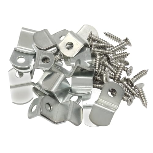 20Pcs Offset Canvas Clips, Assorted Picture Framing Heavy Duty Photo Frame, Silver Painting Clamps for Art Display/Photographers(1/8"、1/4"、3/8"、1/2")