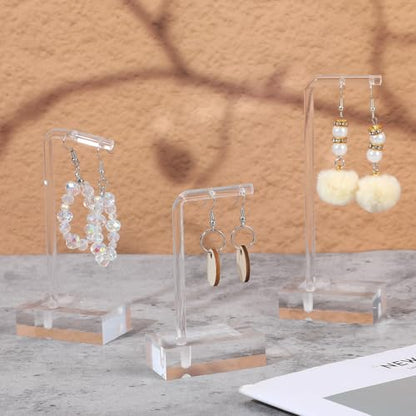 3Pcs Earring Display for Vendors Show, Acrylic Earring Holder Hanger for Women, Earrings Display Stand for selling Photo, Home, Gift Shops