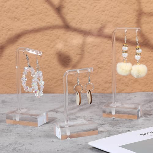 3Pcs Earring Display for Vendors Show, Acrylic Earring Holder Hanger for Women, Earrings Display Stand for selling Photo, Home, Gift Shops