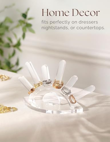 Acrylic Ring Holder, Evil Eye Ring Display, Cute Jewelry Display Stand, Christmas Birthday Engagement Gift for Women - color: Clear Acrylic