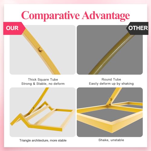Wokceer Round Backdrop Stand 8FT Gold Wedding Arch Metal Circle Balloon Arch Stand for Birthday Party Wedding Bridal Shower Anniversary Ceremony - color: Gold, size: 8 FT