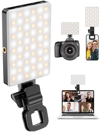 Selfie Light for iPhone:3000mAh Phone Light Clip with 120 LEDs & CRI95+, Compatible with iPhone/Laptops/Tablets/Cameras for Video Recording/Selfies/Live Streaming/Zoom/YouTube