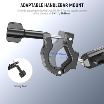 Neewer Action Camera Pole Mount with Two 360° Ball Heads 1/4" Screw Action Camera Adapter, Holder Clamp for Motorcycle Bike Handlebar, Compatible with GoPro Hero13 12 11 10 9 Max360 Insta360 DJI Osmo - style: GP-10
