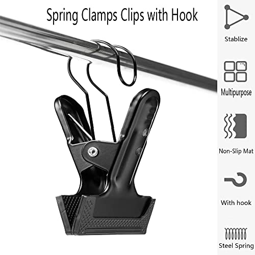 Backdrop Spring Clamps With Hook- 2 Pack of 4" Heavy Duty Clips for Photography Background Stands, Woodworking & Home Improvement Projects - size: 2 Packs
