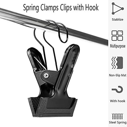 Backdrop Spring Clamps With Hook- 2 Pack of 4" Heavy Duty Clips for Photography Background Stands, Woodworking & Home Improvement Projects - size: 2 Packs