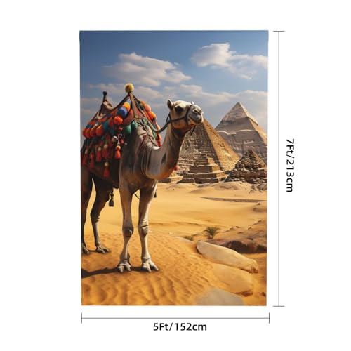 Pyramid Camel Backdrop Background for Photography 5x7ft Photobooth Professional Photo Backdrop Curtains Video Photography Studio Photo Backgrounds Banner Booth Background Screen Parties - color: Pyramid Camel