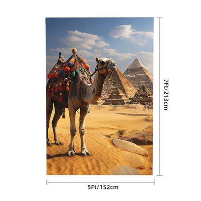 Pyramid Camel Backdrop Background for Photography 5x7ft Photobooth Professional Photo Backdrop Curtains Video Photography Studio Photo Backgrounds Banner Booth Background Screen Parties - color: Pyramid Camel