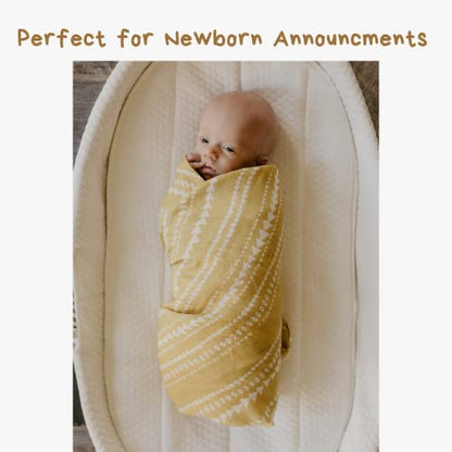 Mini Wander Swaddles for Newborns Muslin Swaddle Blankets - Breathable Soft Gender Neutral Receiving Blanket Baby Essentials | 47 x 47 Cotton - (Terrain (Citrus) - color: Terrain (Citrus)