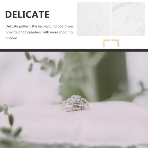 2pcs 40x40cm Mini Photography Backdrop Boards with White Marble PVC Texture for Food and Cosmetics Photo Studio, Reusable Flat Lay Photo Props Backgrounds