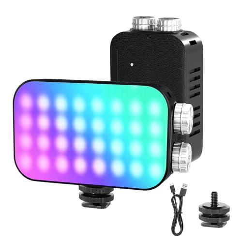 EMART RGB LED Camera Light, 2600mAh Portable Video Light 13 Lighting Effects 360° Full Color, Rechargeable Small Light Panel, 2500K-7000K for Selfie, Content Creator, Photography