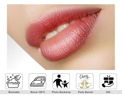 10x10ft Glossy Pink Lips Backdrop Beauty Makeup Photography Background for Party Cosmetics Themed Event Beauty Shoot Decorations Tapestry Photo Booth Props - size: 10x10ft