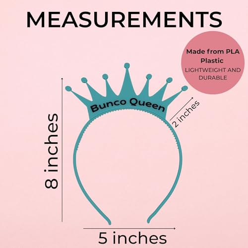 Bunco Queen Headband 3 Pack – Winner Prize, Hostess Gift, Game Night Favor for Women