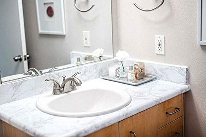 practicalWs Marble Paper Granite Gray/White Roll Kitchen Countertop Cabinet Furniture is Renovated Thick PVC Easy to Remove Without Leaving Glue Upgrade 17.71" x 196.8" - color: Gray/White, size: 17.7" x 196.8"