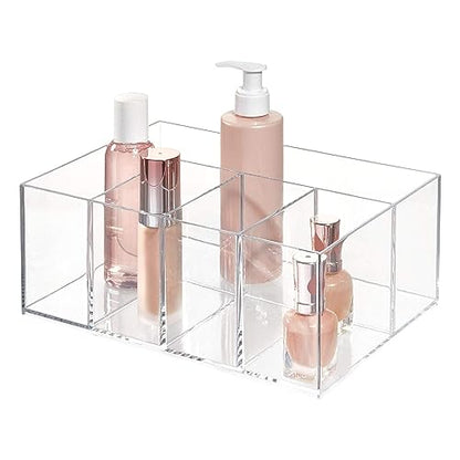 iDesign 5-Section Divided Vanity Organizer for Cosmetic Storage - Clear - size: (Pack of 1)