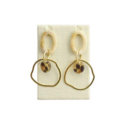 MOOCA 6 Pcs Set Linen Covered Earring Display Stand Jewelry Organizer Earring Display Holder Accessory Rack for Showcase, 2 1/4 W x 1 1/2 D x 3 1/2 H in, Linen - color: Linen