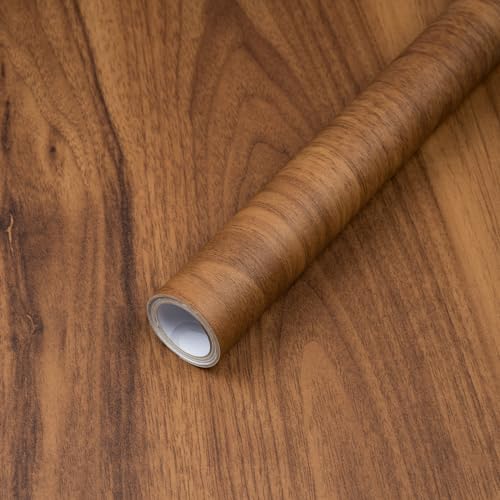 Decoroom Wood Grain Contact Paper Peel and Stick, Vintage Thicken Wood Contact Paper for Cabinets Furniture, Natural Wallpaper Self-Adhesive Removable Waterproof Vinyl Film 15.7 in X 196 in - color: Brown, size: 15.7" x 196"