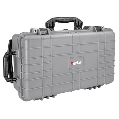 Eylar 22" Carry-On Travel Roller Gear, Camera, Drones, Tools, Equipment Hard Case Waterproof with Foam (Gray) - color: Gray