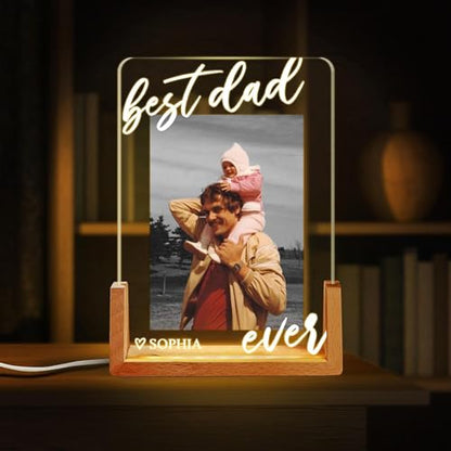 Personalized Best Dad Ever Photo Night Light, Custom Dad Grandpa Photo LED Lamp, Father Day Night Light, Fathers Day Gift, Gift from Kids, Birthday Gifts for Daddy - color: Style 10