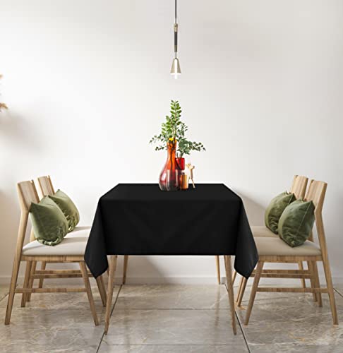 Utopia Kitchen Square Table Cloth 2 Pack(70x70 Inches, Black), Tablecloth Machine Washable, Polyester Table Cover for Dining, Buffet Parties, Picnics, Events, Weddings and Restaurants - color: Black, size: 2 Pack 70x70 Inch Tablecloth