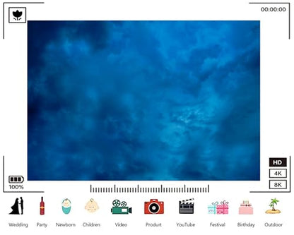 Trykid 10x7ft Deep Blue Cloudy Texture Backdrop Moody Atmospheric Gradient Surface Photography Background Mysterious Style Tapestry Party Decoration Photo Studio Prop Fabric - size: 10x7ft