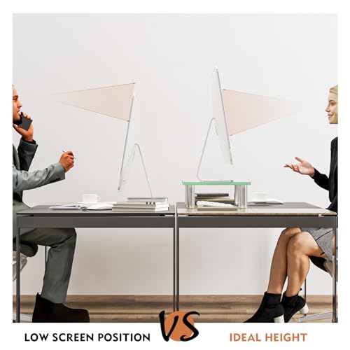 Hemudu Clear Computer Monitor Stand Riser with Height Adjustable Multi Media Desktop Stand for Flat Screen LCD LED, Laptop/Notebook/Xbox One,HD01T-002 - color: Clear