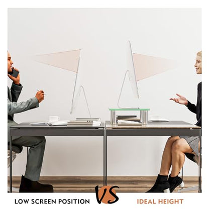 Hemudu Clear Computer Monitor Stand Riser with Height Adjustable Multi Media Desktop Stand for Flat Screen LCD LED, Laptop/Notebook/Xbox One,HD01T-002 - color: Clear