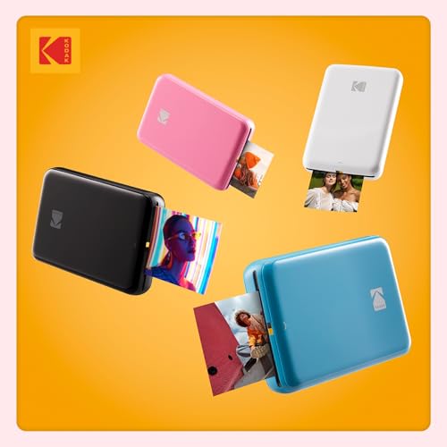 KODAK Step Instant Smartphone Photo Printer, Portable Mini Color Wireless Mobile Printer, Zink 2x3” (5.1x7.5 cm) Sticky-Back Photos, Bluetooth Compatible with iOS & Android Devices, Editing App, Pink - color: Pink, style: Printer