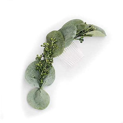 Flower Crown Greenery Boho Headband Festival Wedding Flower Girl Headpiece Wreath Photo Hair Prop Greenery Crown (Set)
