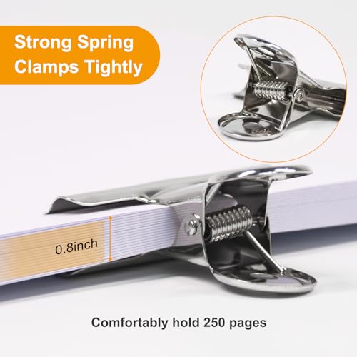 Coideal Large Bulldog Binder Paper Clips, 12 Pack Big Metal Bull Clips Silver Hinge Clip Clamps for Files Crafts, Food Bags, Drawing, Photo at Kitchen & Office (2 1/2 Inch) - color: Silver