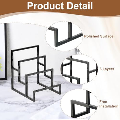 uxcell Black Clutch Purse Display Stand 3 Layer Wallet Display Rack Clutch Handbag Holder Purse Closet Organizer Display for Home Retail Store Supplies - color: Black