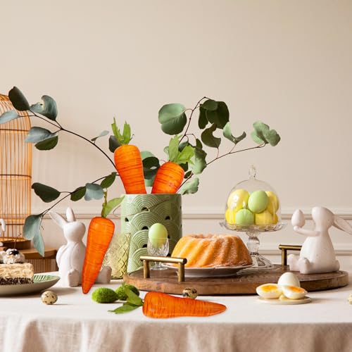 Winlyn 12 Pcs Artificial Carrots Easter Decorative Orange Foam Carrots Lifelike Simulation Artificial Vegetables 7.9" for Home Kitchen Decor Spring Easter Basket Bunny Wreath Photo Props DIY Crafts - size: Large