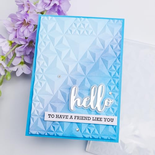 Briartw 3D Embossing Folder for Card Making Adding Textured Detail to Paper Crafting 6.3x4.5inch Clear Texture Plate Perfect for Heavyweight Cardstock (≥250gsm/92lb),Triangle Art Texture Template - color: Triangle Art
