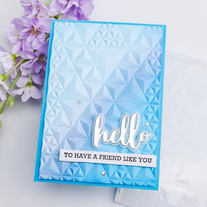 Briartw 3D Embossing Folder for Card Making Adding Textured Detail to Paper Crafting 6.3x4.5inch Clear Texture Plate Perfect for Heavyweight Cardstock (≥250gsm/92lb),Triangle Art Texture Template - color: Triangle Art