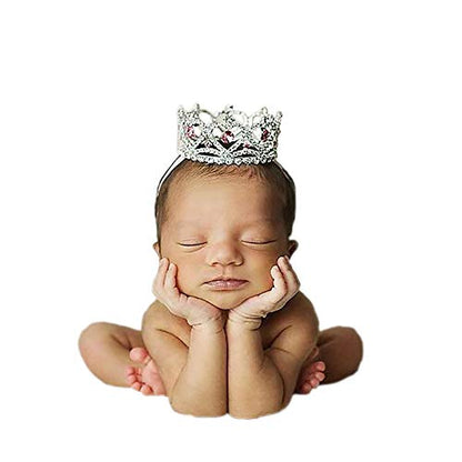 Infant Baby Girl Boy Crown Photo Shoots Headband for Newborn Crystal Princess Party Headwear Photography Props - color: Crown 2