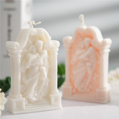 Hugging Angel Shaped Scented Candle,125G Aesthetic Handmade Soy Wax Aroma Decorative Art Candle for Table Photo Prop Valentine's Day Wedding Birthday,Prefect Gift for Meditation Stress (Pink)