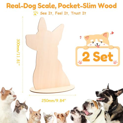 Dog Mannequin,Wood Dog Silhouette Display Stand,Dog Bandanas Display Stand,Pet Bibs and Scarves Display Stands for Shops, Craft Festivals, Trade Shows or Photography Prop(2 Pack )