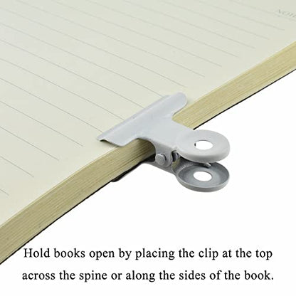 HAHIYO 1.25inch White Bulldog Clips Metal File Hinge Binder Clips Clamps Save Space Strong Spring Jaws Rock Solid Grip Book Lay Flat Deburred Edge for Hang Photos Wall Grid Dog Food 20PCS - size: White-1.25in-20P