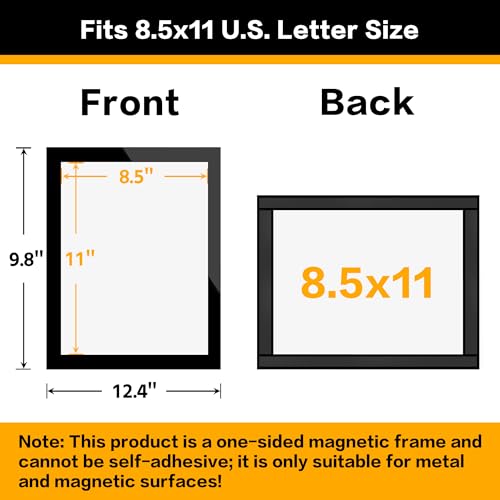 20-Pack Magnetic Sign Holders 8.5 x 11 - Magnetic Frames for Fridge & Metal Surfaces - File/Document/Paper Holders, Picture & Poster Display Frames for Home, Office, Store - color: Black, size: 20Pack 8.5"x11"