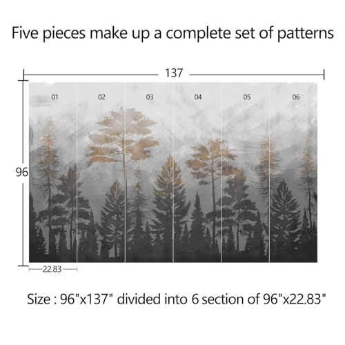 Dark-Colored Abstract Tree Bedroom self-Adhesive Wallpaper Forest Plant Living Room Background Peel-and-Stick Mural - 96"x137" - color: ZZSL-01, size: 96"x137"