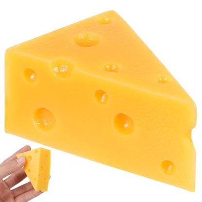 Generic Simulated Triangle Cheese Model 2.55X1.77X1.37 Inch Fake Cheese Decor for Bakery Shop Kitchen Display Photography Prop