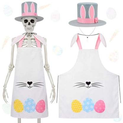 Mepase 12ft Skeleton Costume Accessories Set Oversize Hat and Apron Prop Giant Outdoor Indoor Yard Garden Lawn Decoration - style: Easter